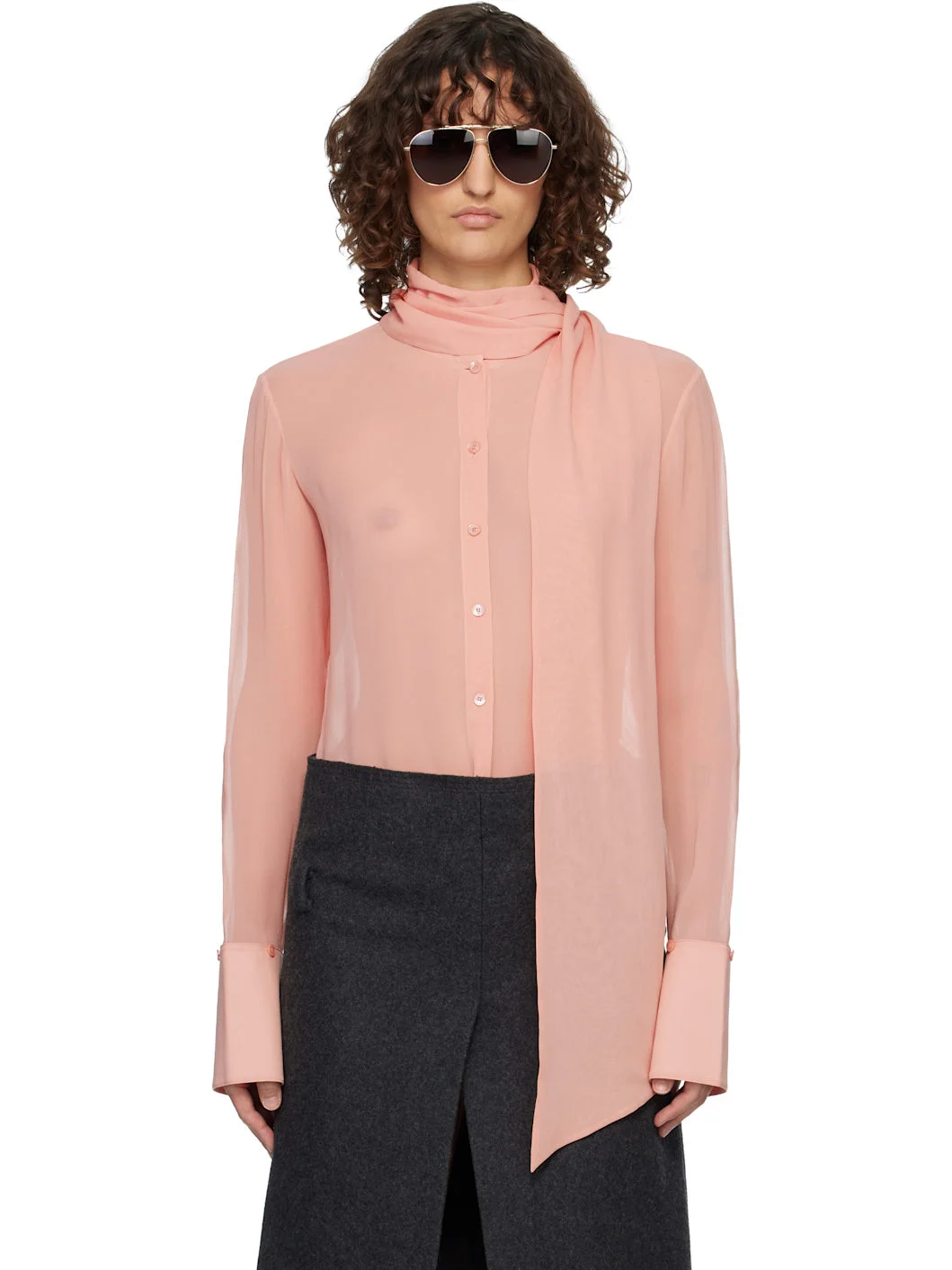 Pink Silk Shirt - 1