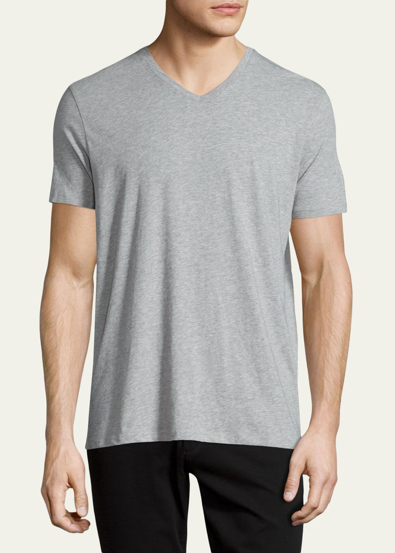 Vince Short-Sleeve V-Neck Jersey T-Shirt, Gray outlook