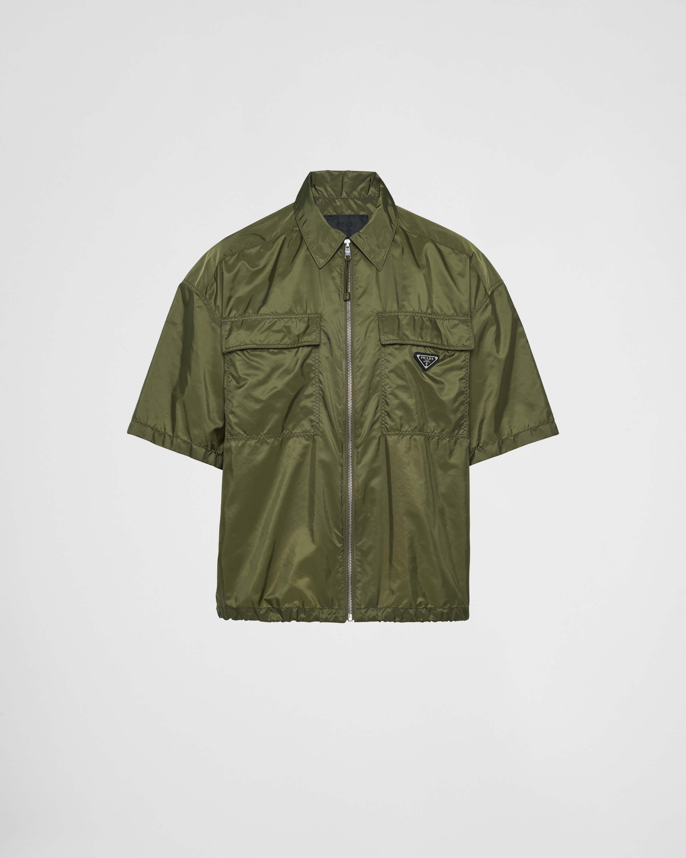 シャツ PRADA SC758_1WQ9_F0002RE-NYLON SHORT SLEEVED ZIPPER SHIRT Prada Short-sleeve light Re-Nylon shirt | REVERSIBLE