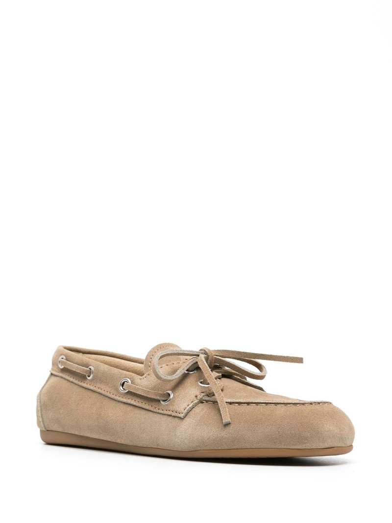 Miu Miu logo-embossed suede loafers outlook