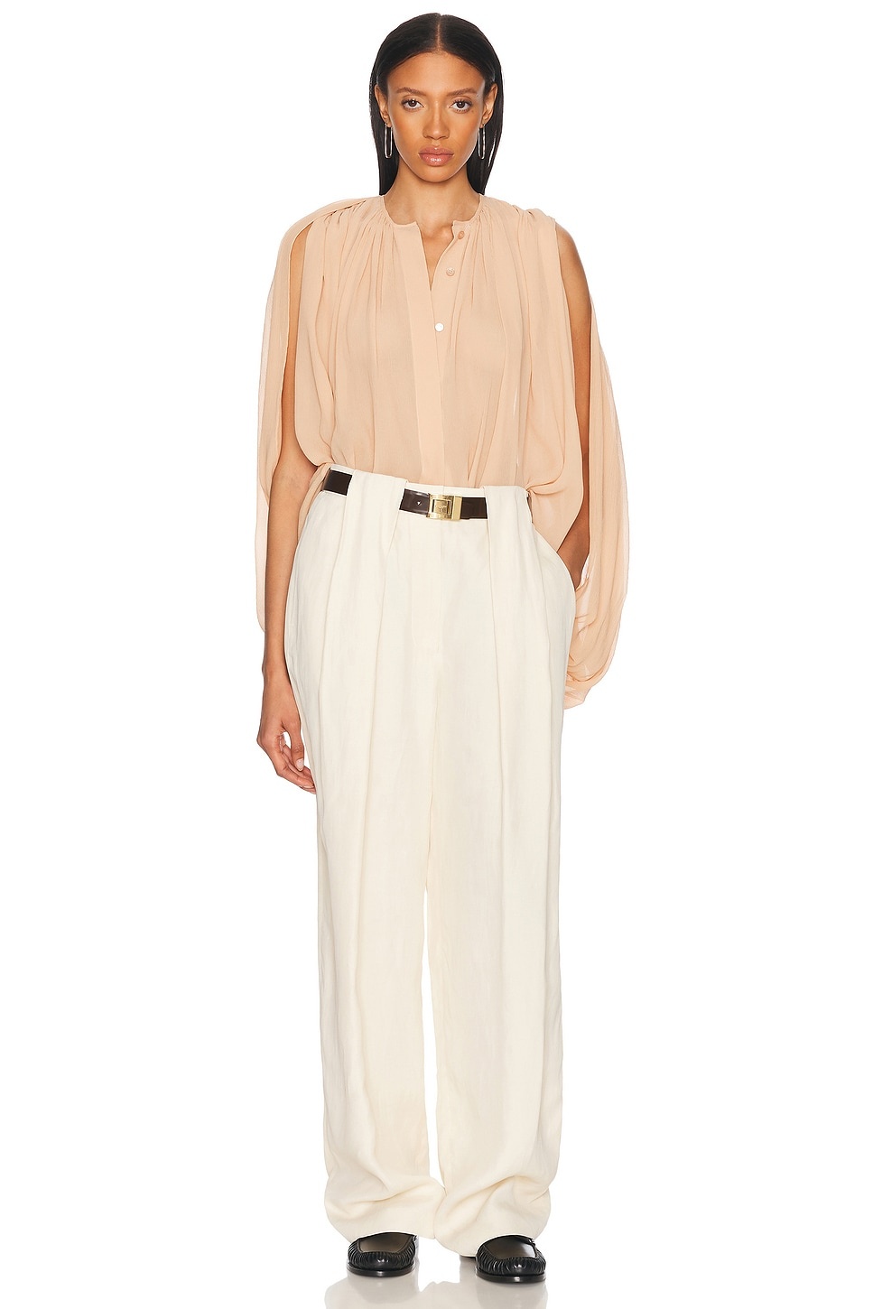 Creponne Drape Crew Blouse - 5