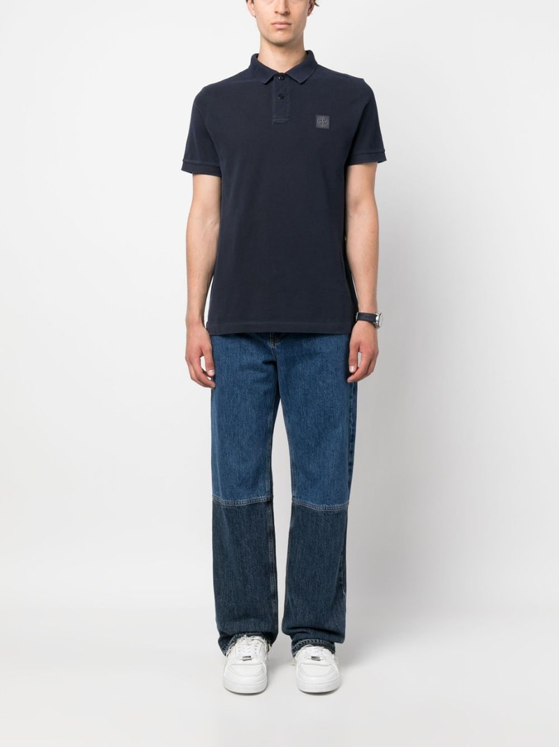 Stone Island logo-patch polo shirt outlook