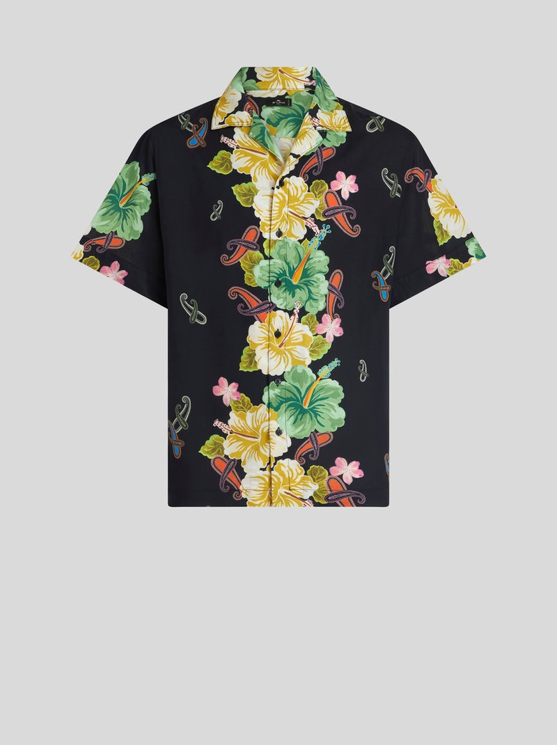 FLORAL PAISLEY BOWLING SHIRT - 1