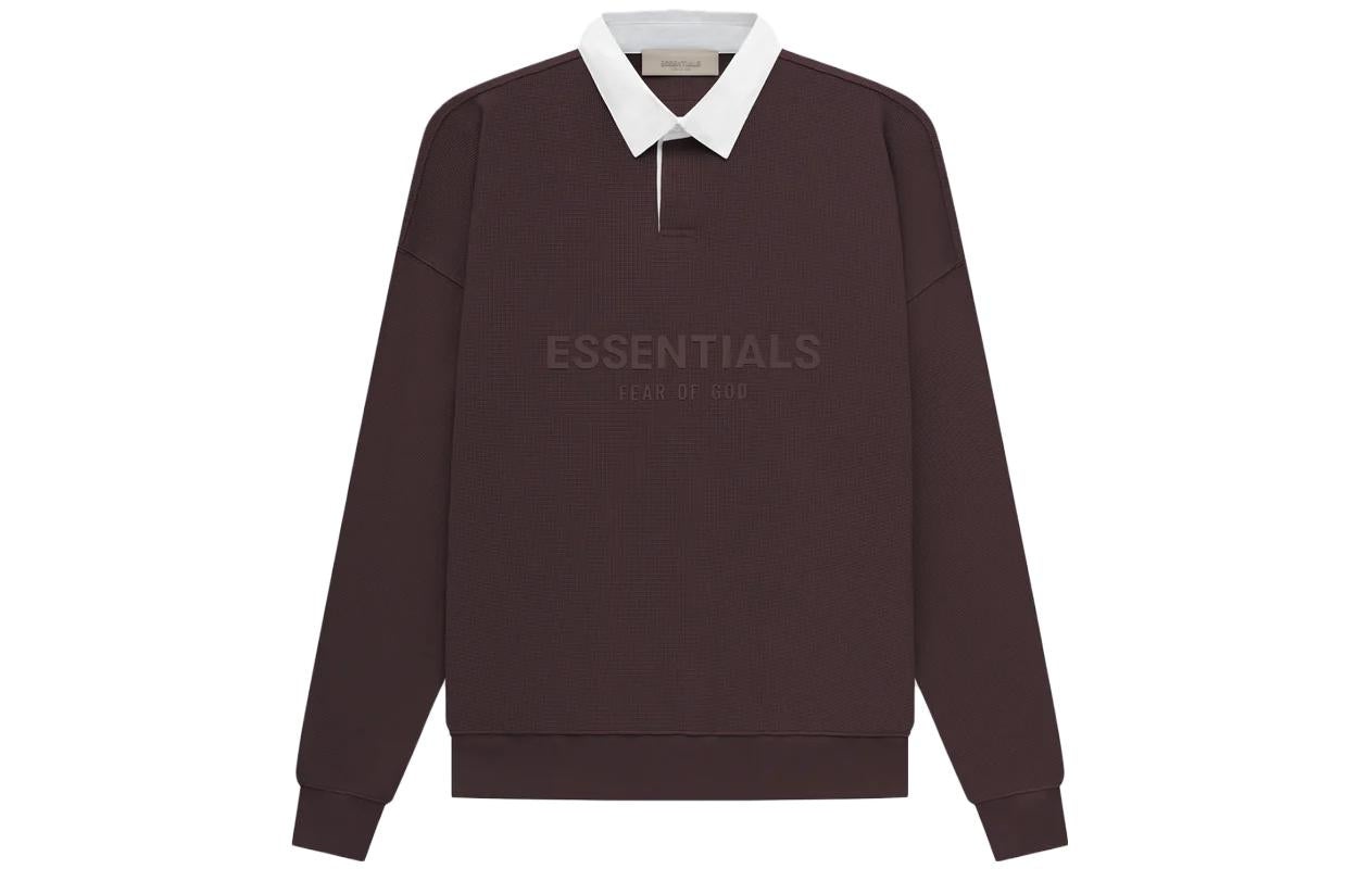 Fear of God Essentials SS23 Waffle Long Sleeve Polo Shirt 'Plum' FOG-SS23-054 - 2