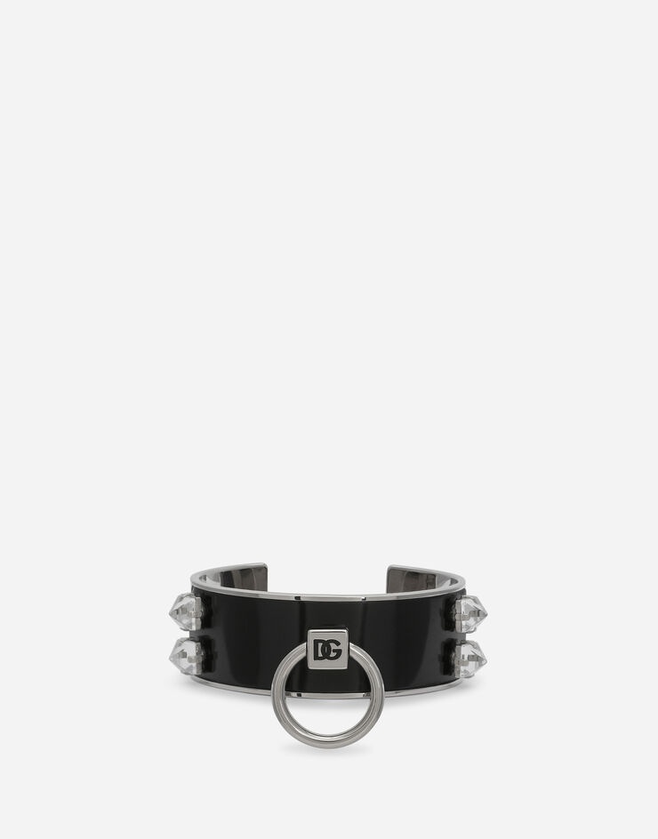 Leather and brass rigid bracelet - 1