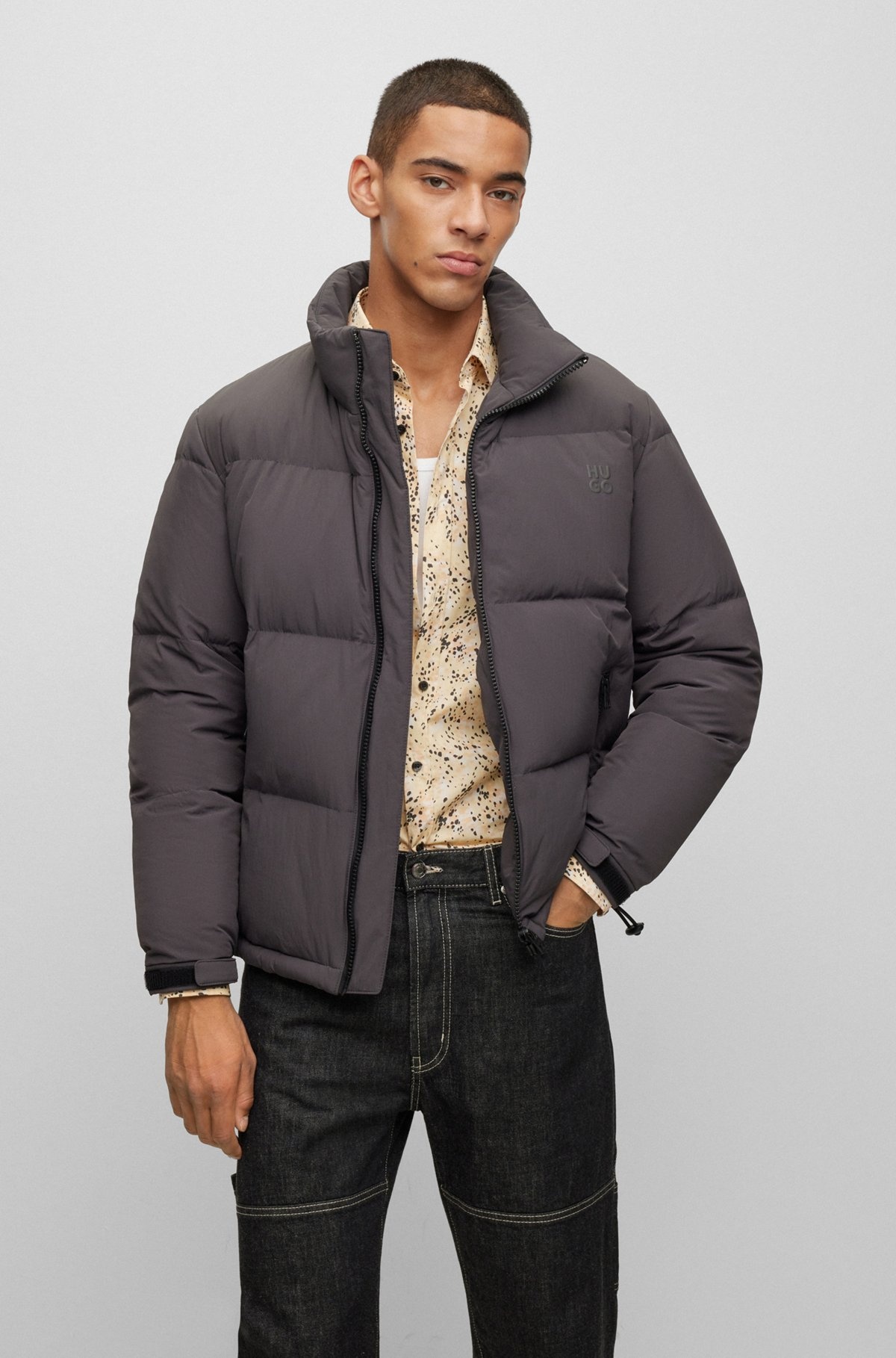 REGULAR-FIT WATER-REPELLENT PUFFER JACKET WITH STACKED LOGO - 6