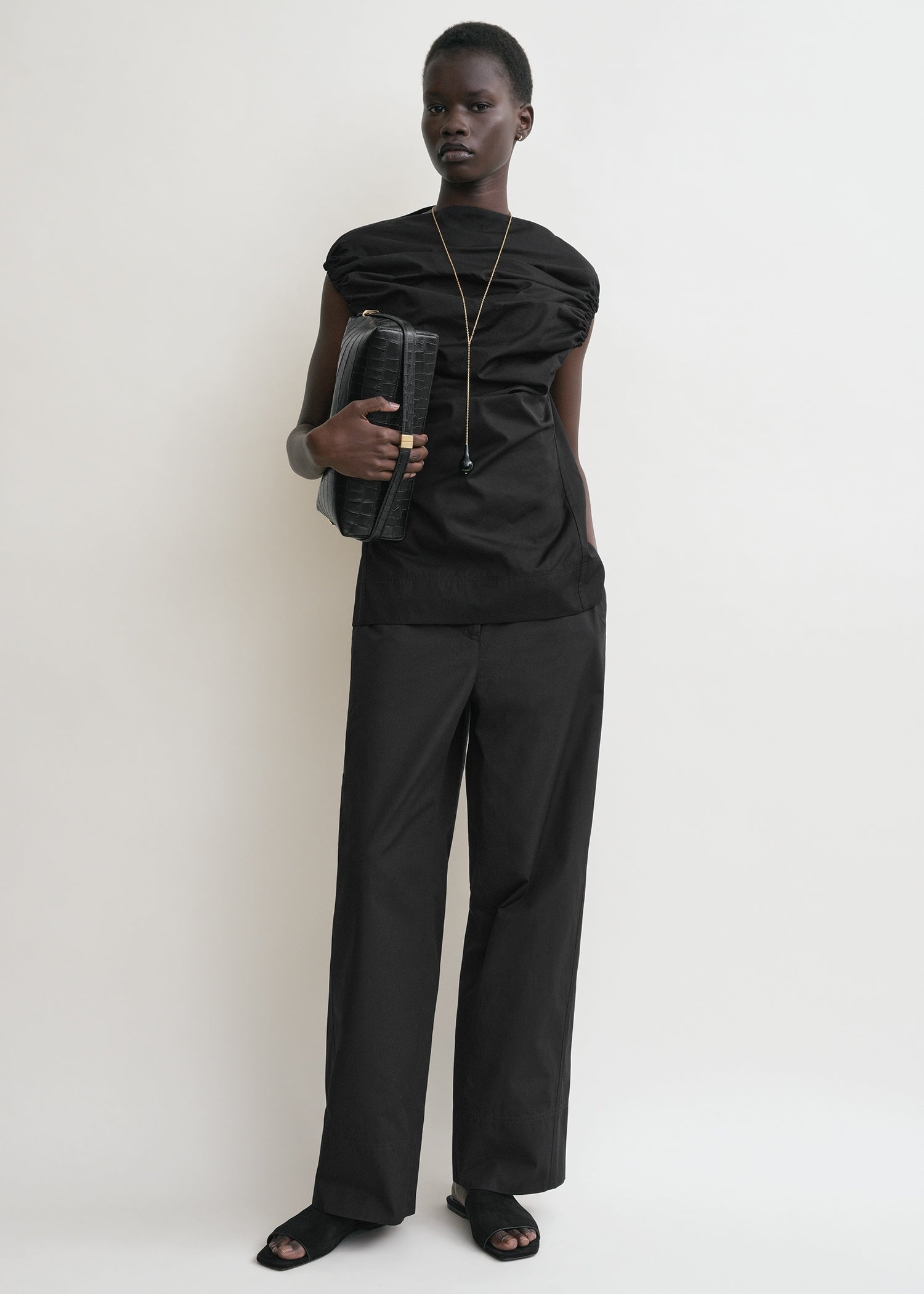 Gathered top black - 2