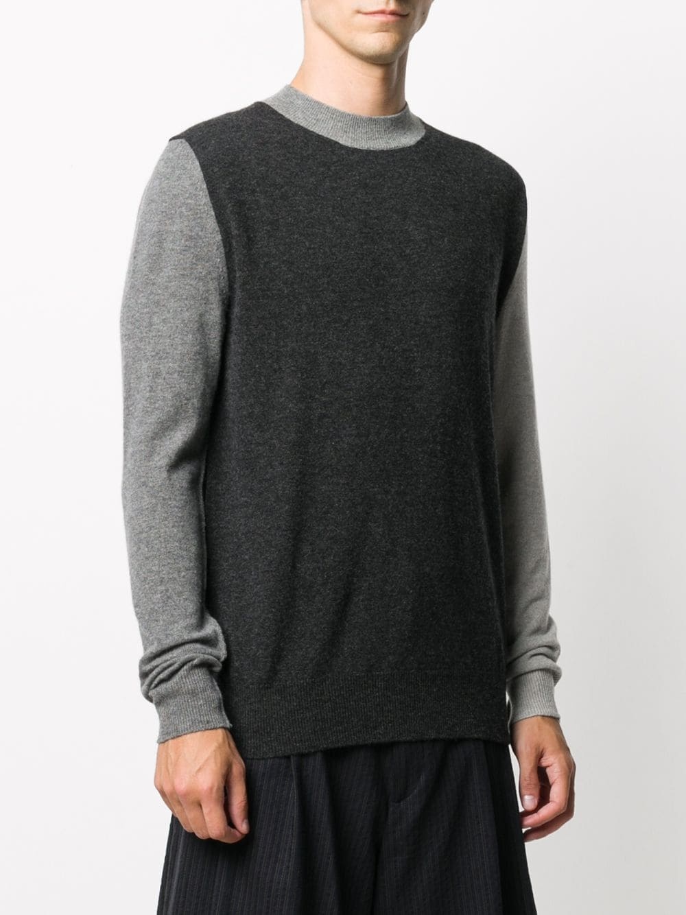 colour-block crew neck jumper - 3