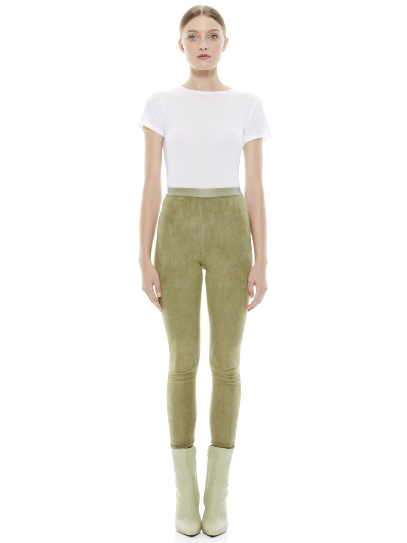 Alice + Olivia MADDOX SUEDE COMBO LEGGING outlook