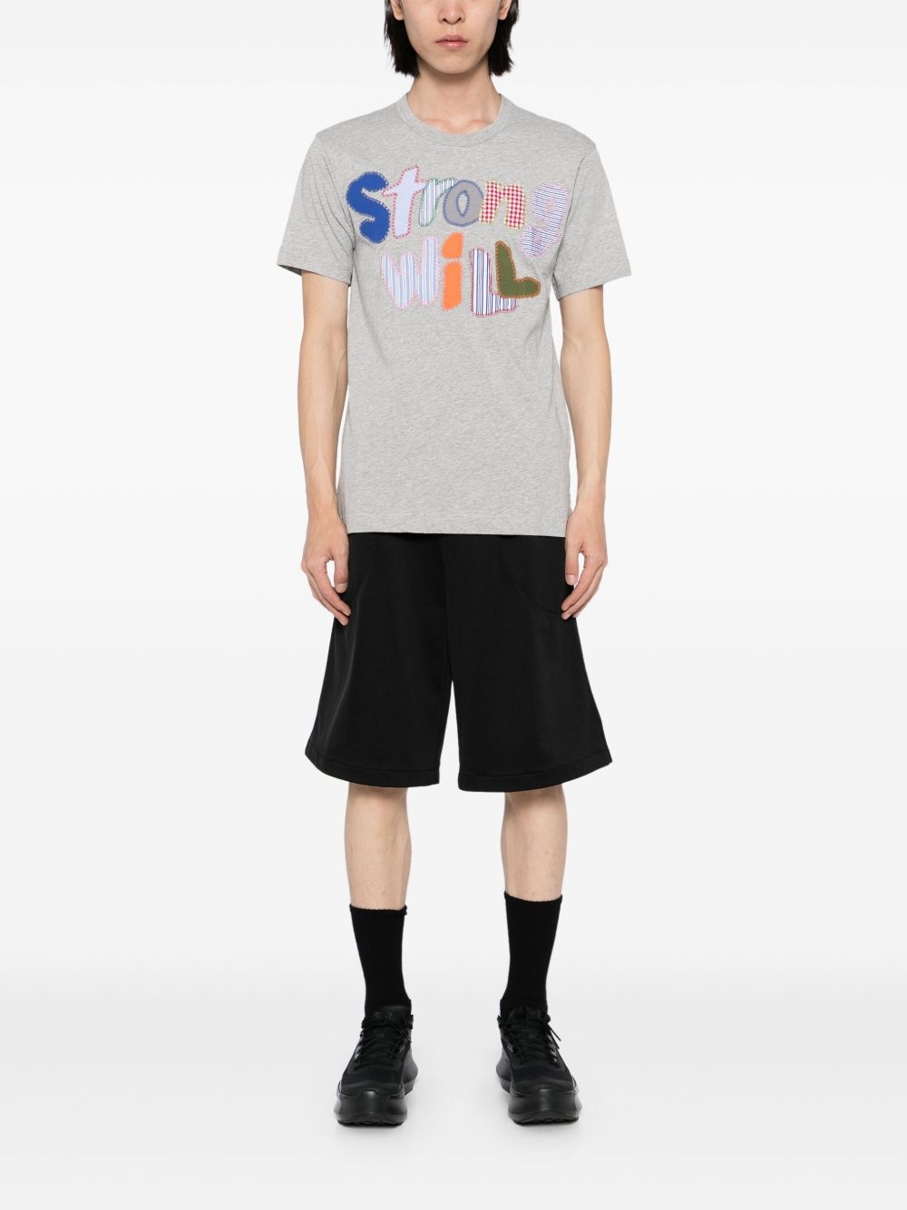 embroidered-strong will T-shirt - 2