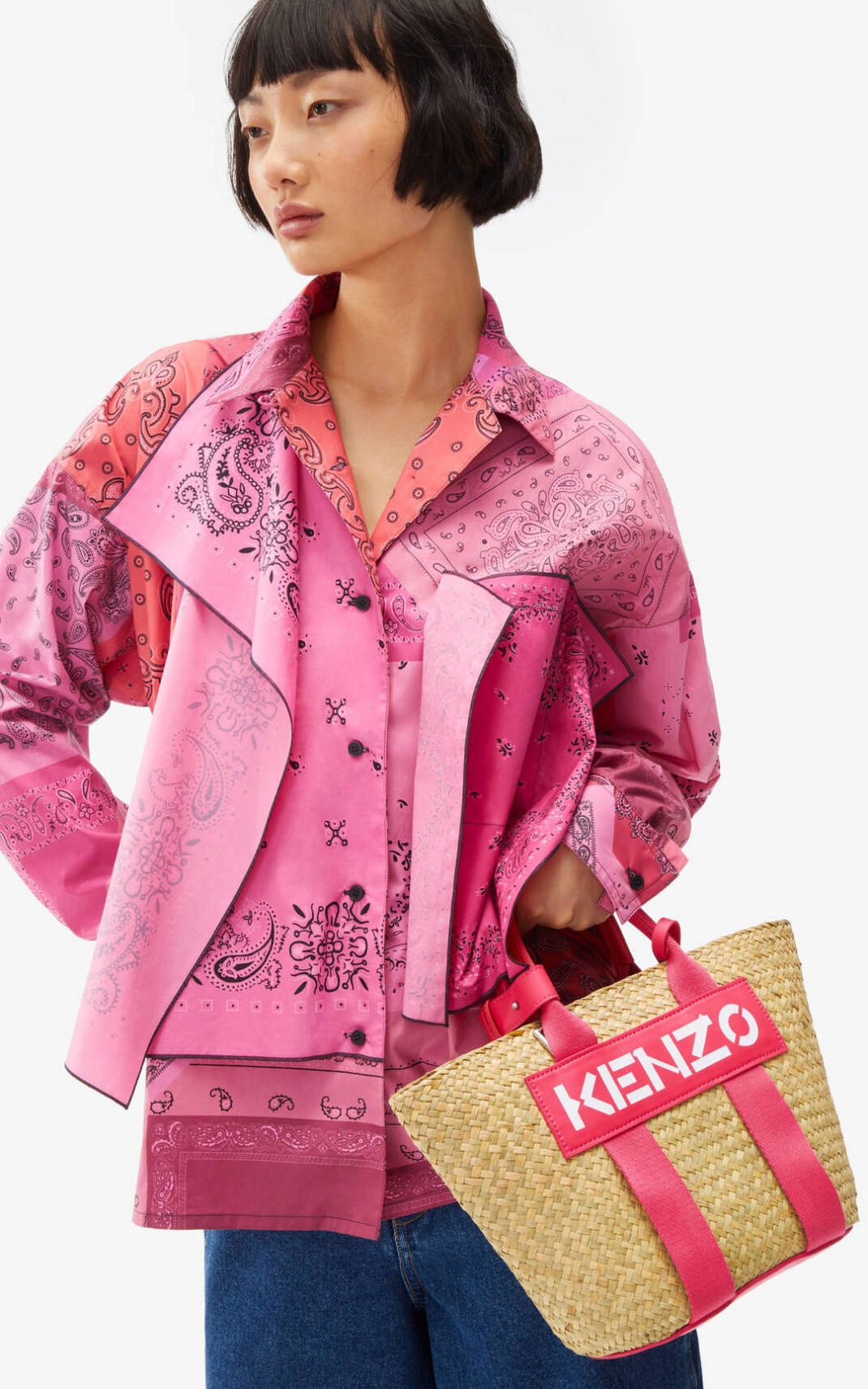 Small KENZO Logo raffia basket - 2