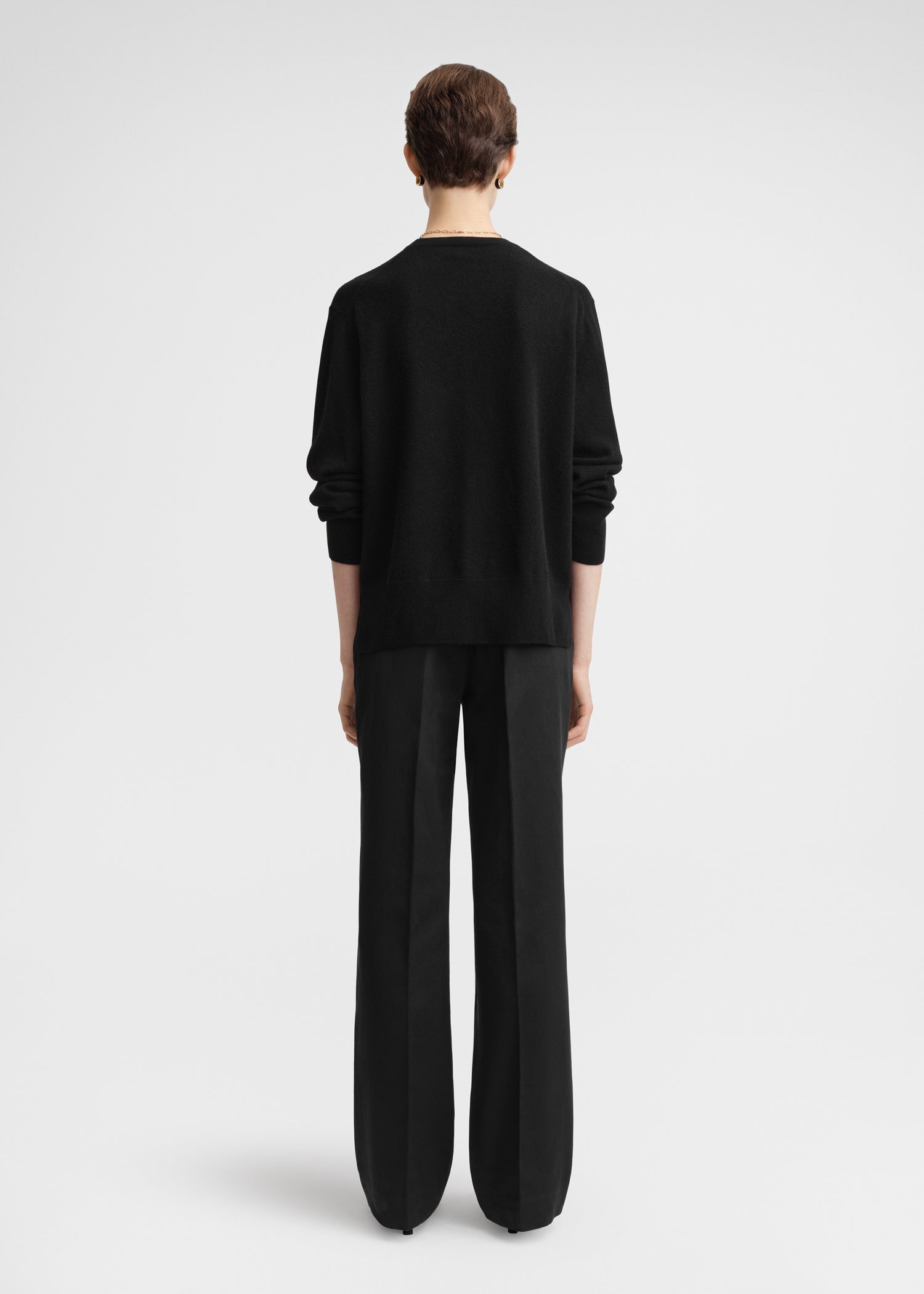 Crew-neck cashmere knit black - 4