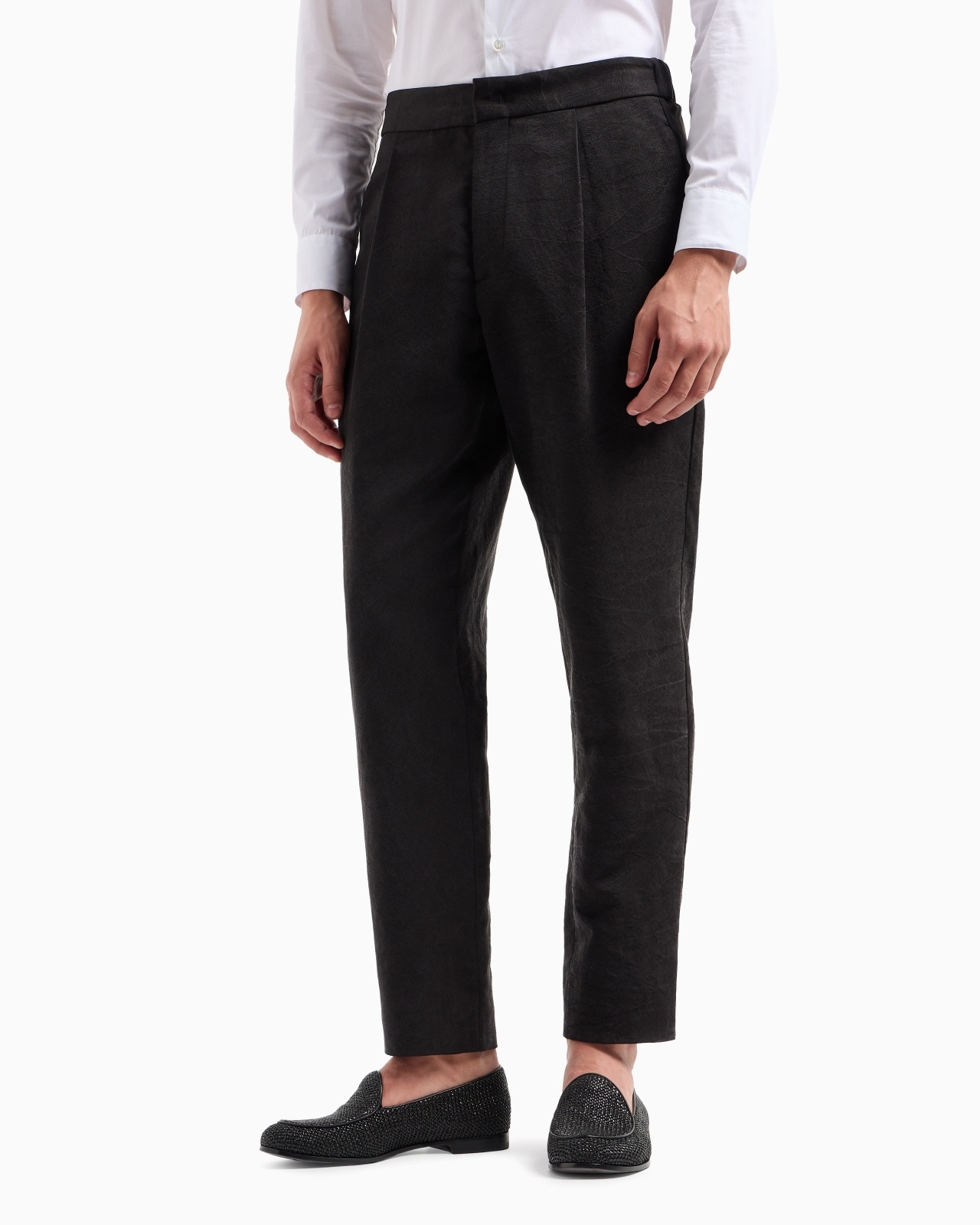 WASHED SILK SINGLE-DART TROUSERS - 4