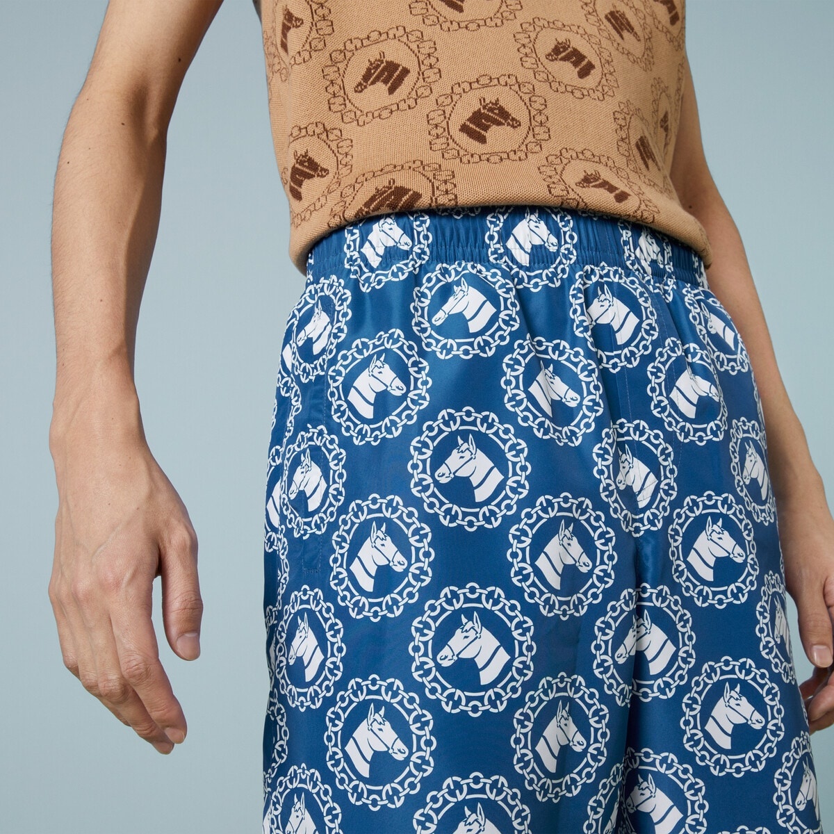 Nylon equestrian print swim shorts - 3