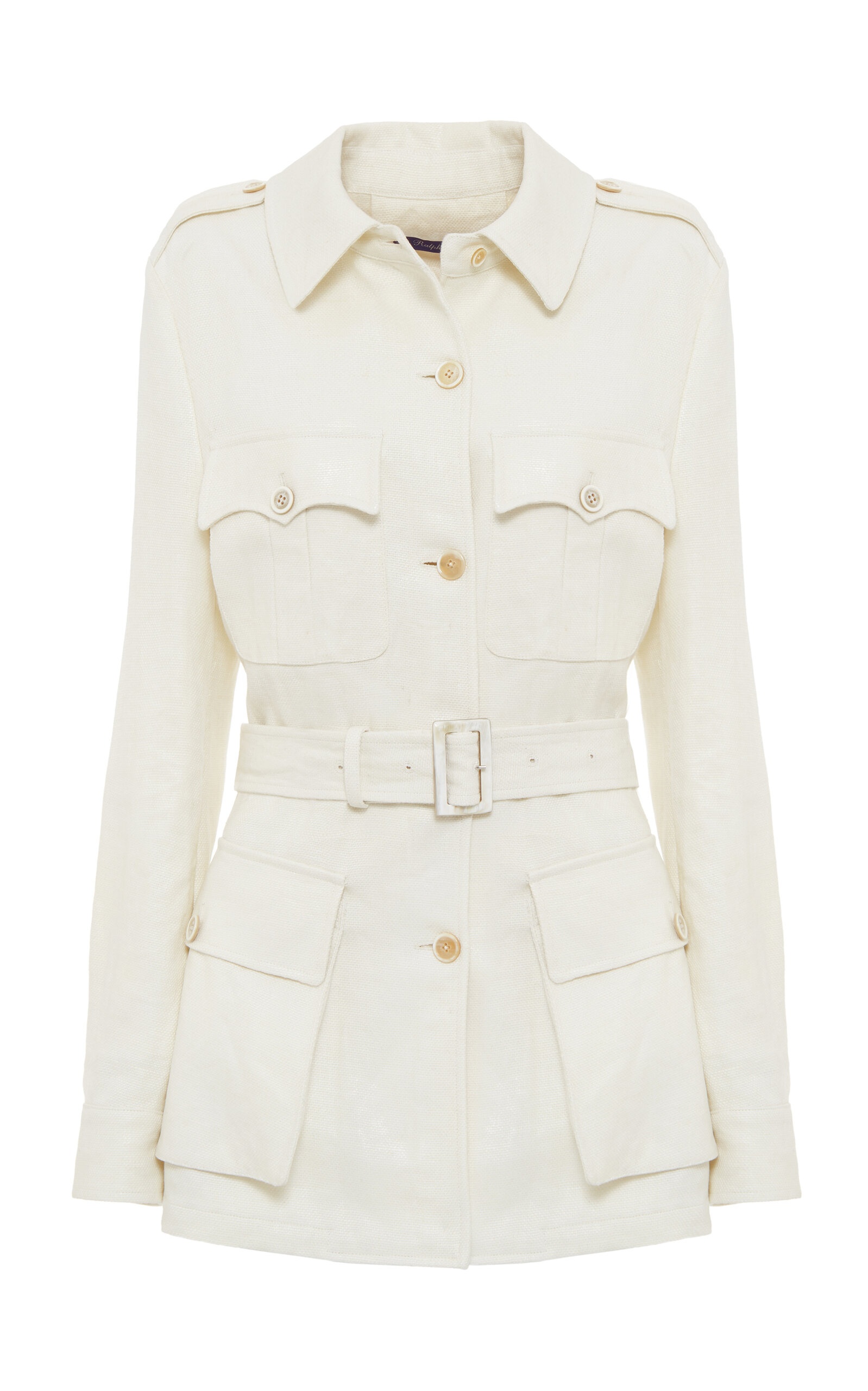 Gabbie Cargo-Pocket Linen Jacket ivory - 1