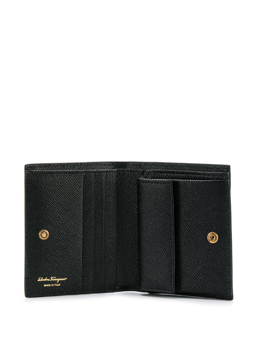 Ferragamo Women Hammered Leather Gancini Compact Wallet - 3
