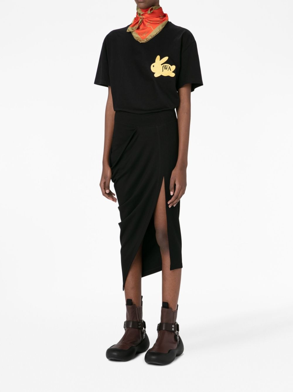 asymmetric draped skirt - 3