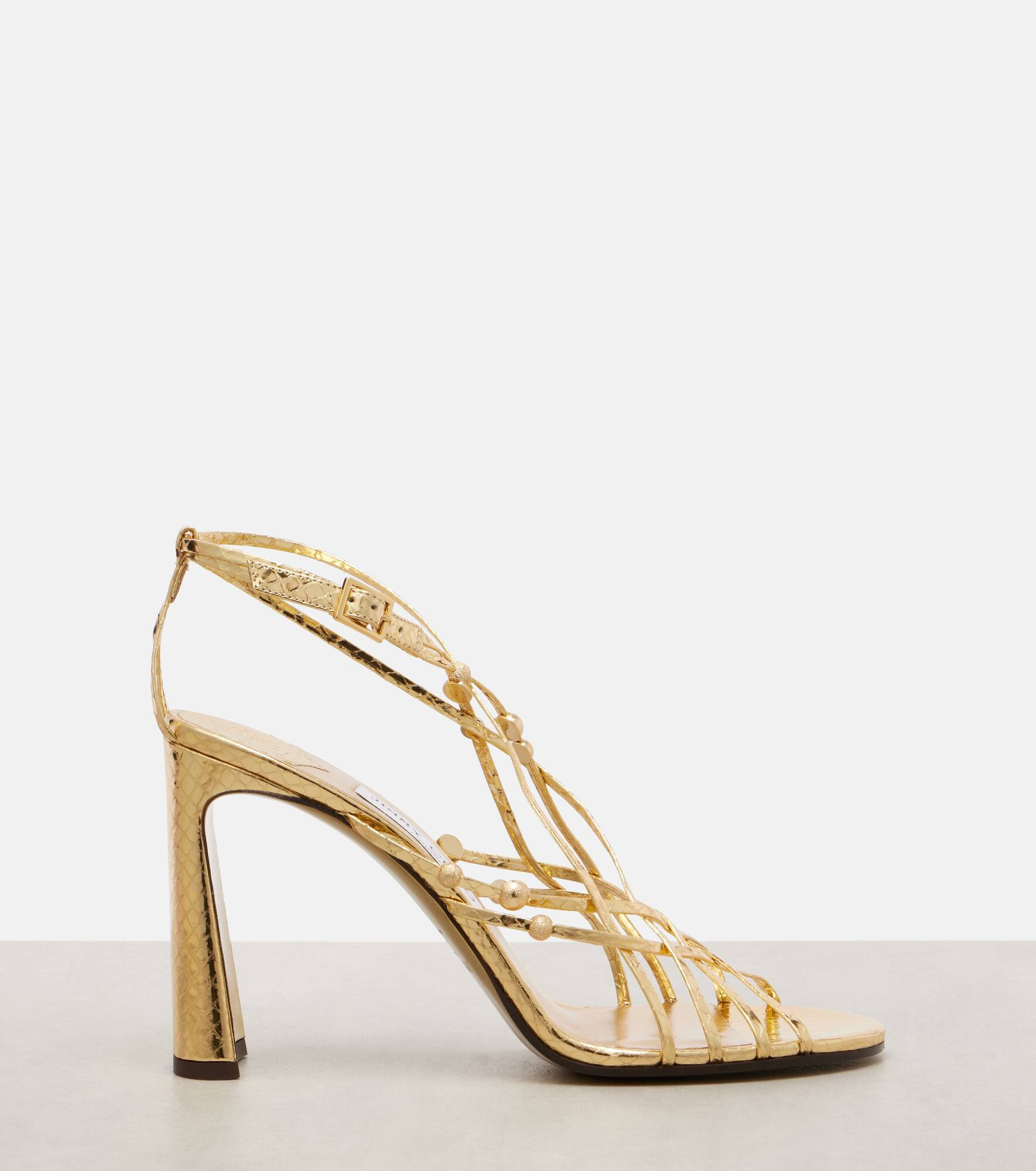Felice 95 beaded metallic leather sandals - 4