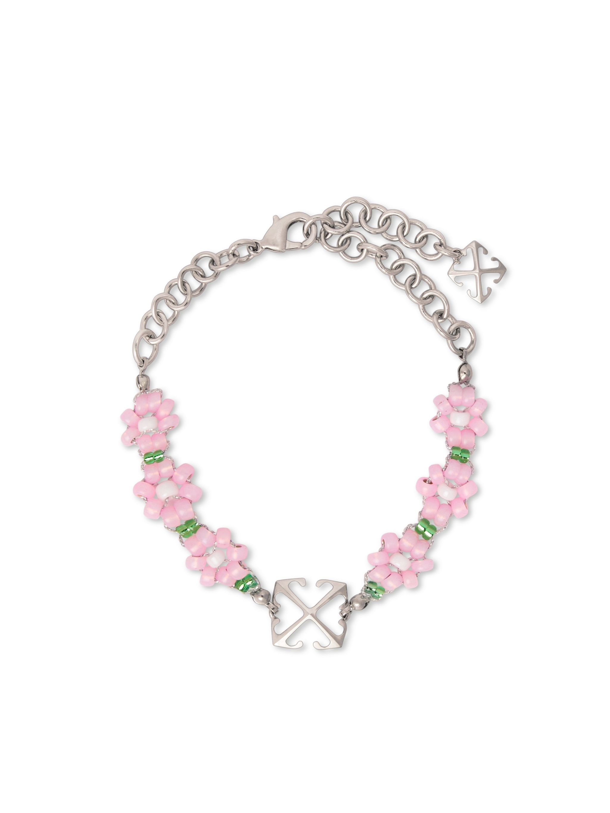 Pink Flowers Beads Ankle Bracelet - 1