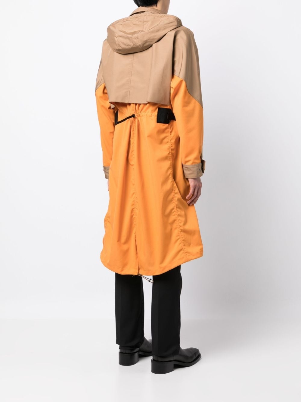 taffeta detachable-hood midi coat - 4