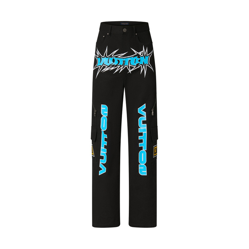 Printed Denim Pants 1