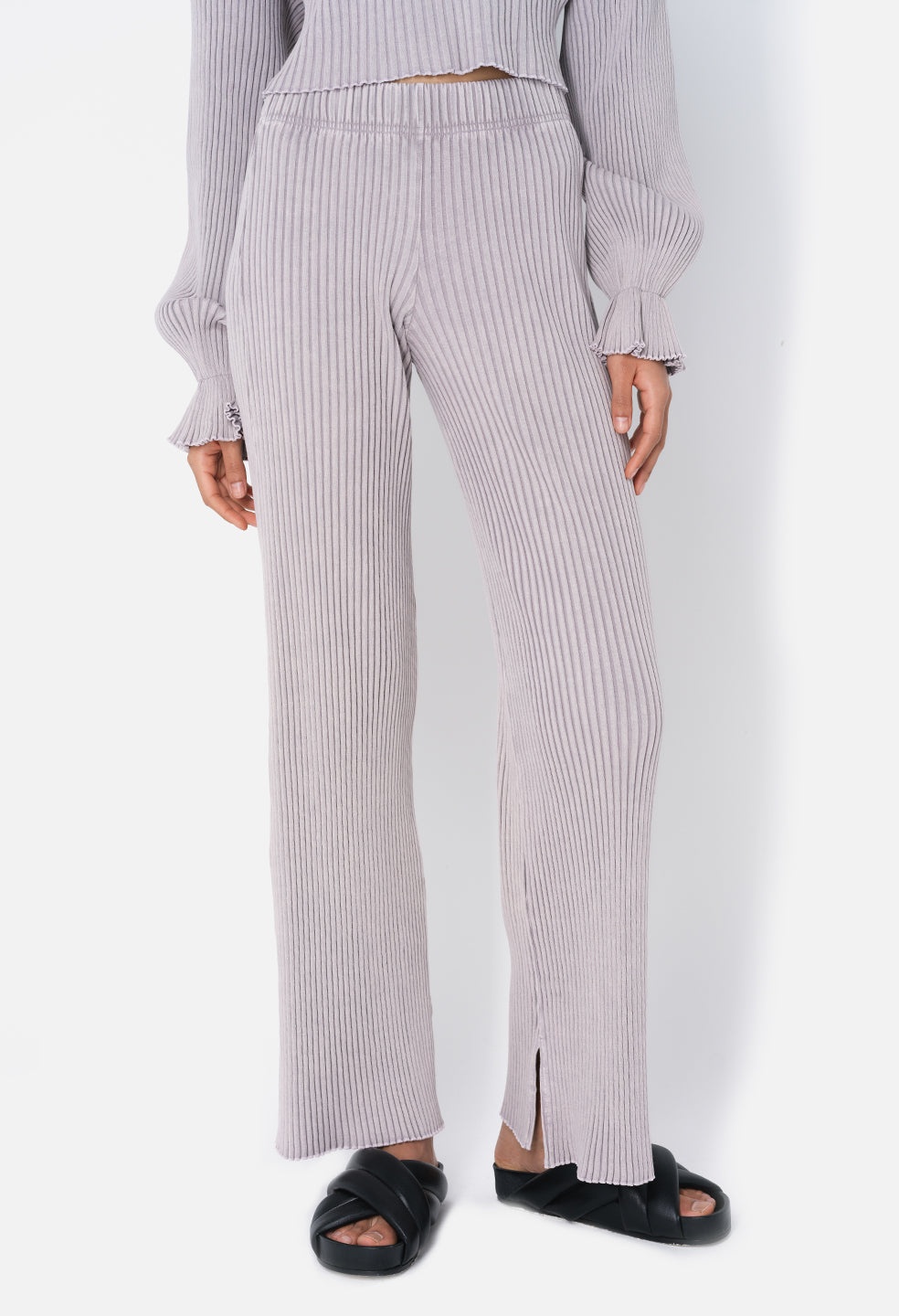 MINERAL WASH GINZA RIB SPLIT PANT - 2