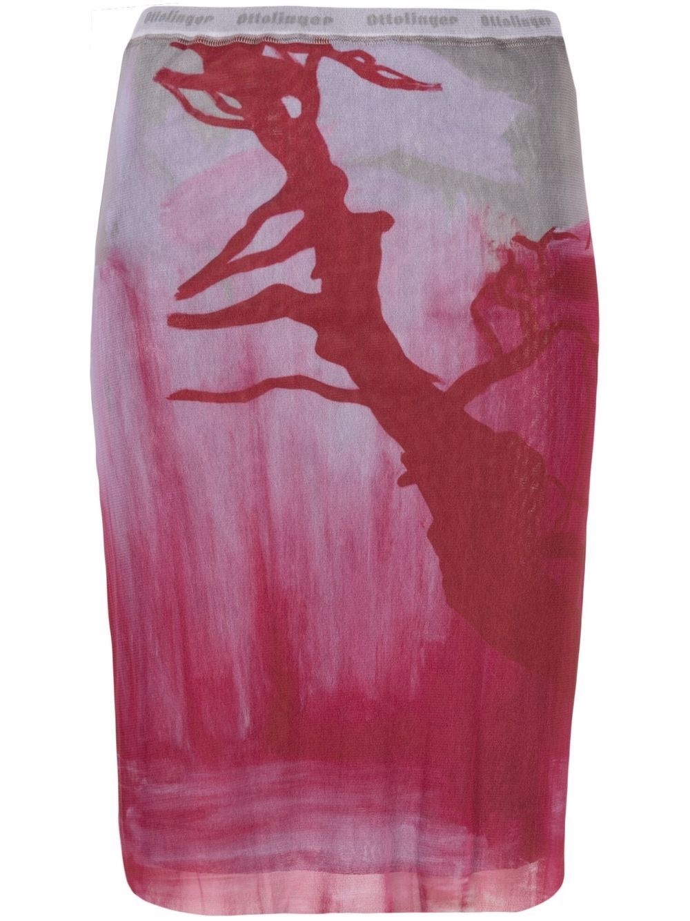 graphic-print midi skirt - 1