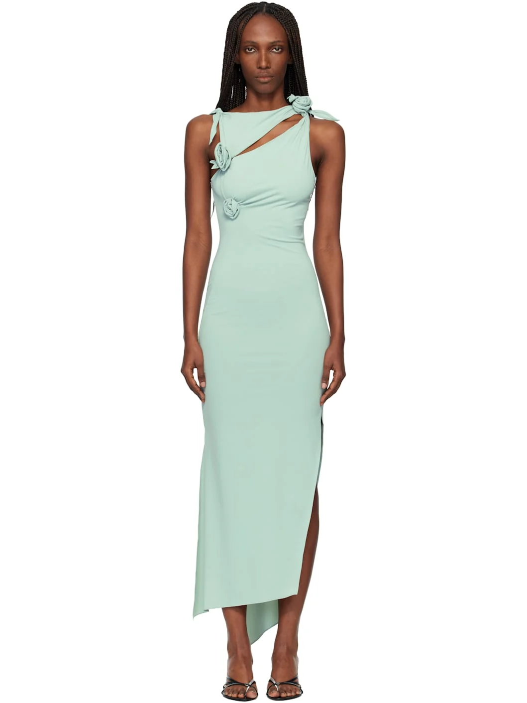 Green Flower Midi Dress - 1