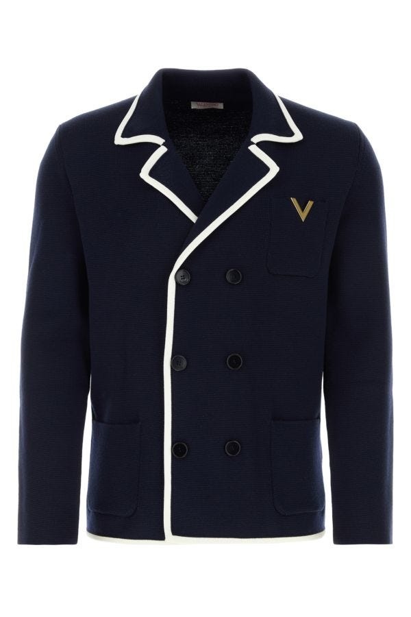 Valentino Garavani Man Blue Wool Blazer - 1