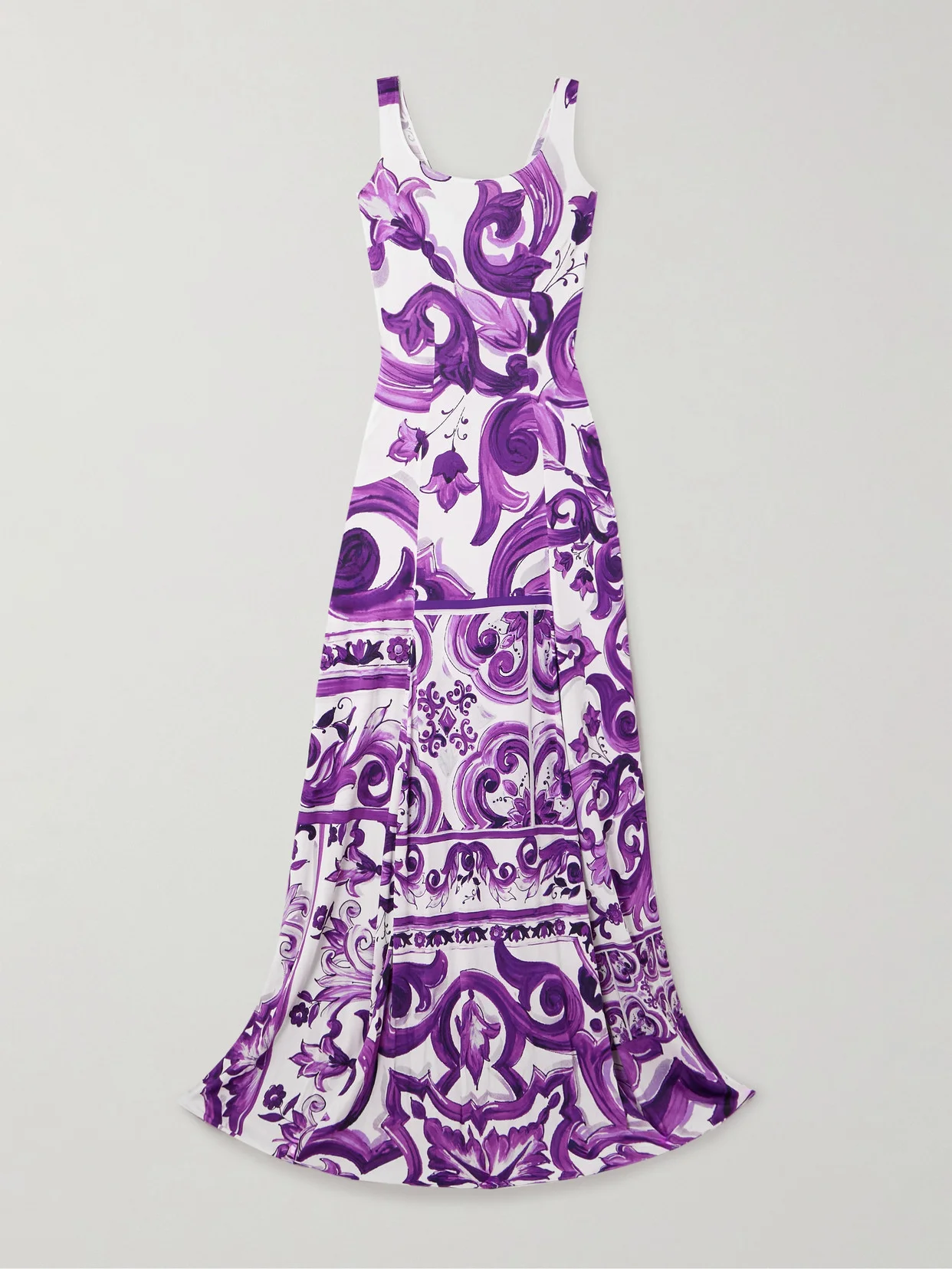 Printed Satin Maxi Dress - 1