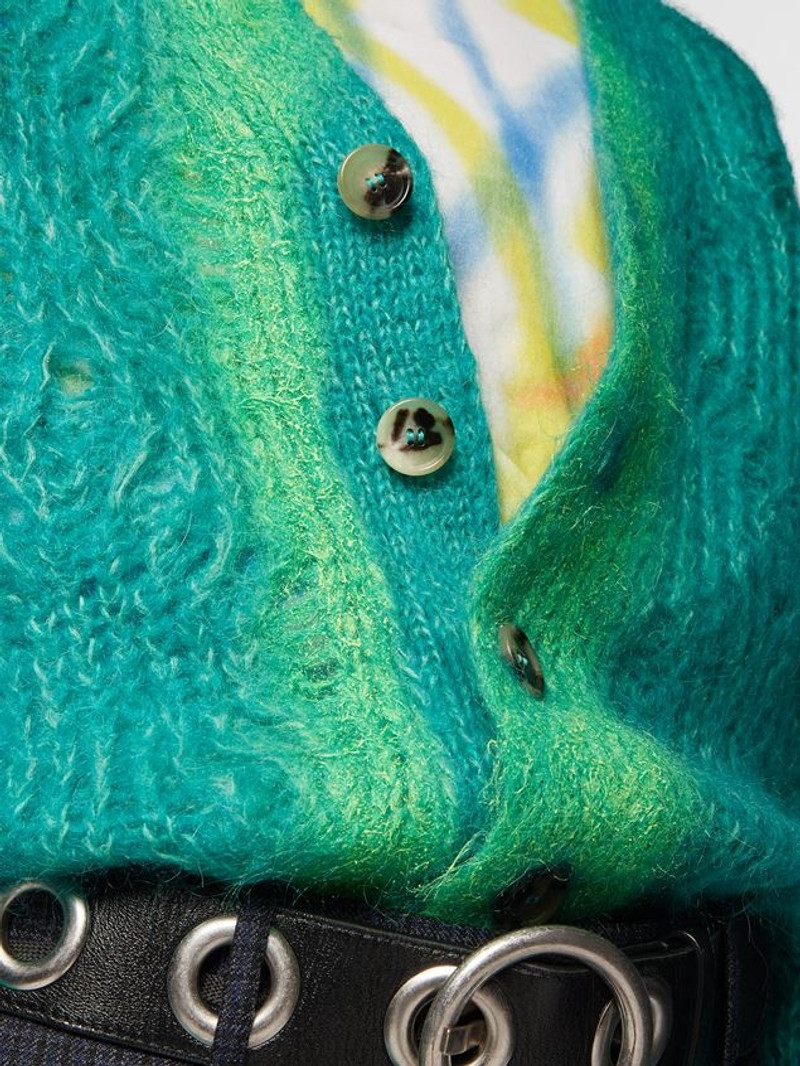 MOHAIR CARDIGAN WITH BUTTONING AND SLEEVES CONTRAST-SPRAYED 4