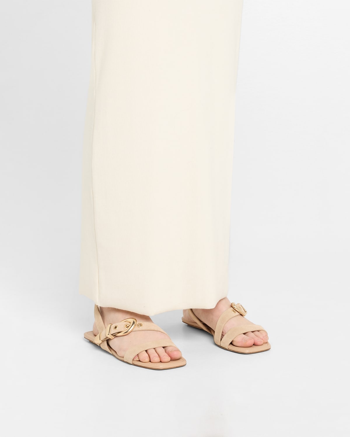 Maven Suede Buckle Flat Sandals - 2