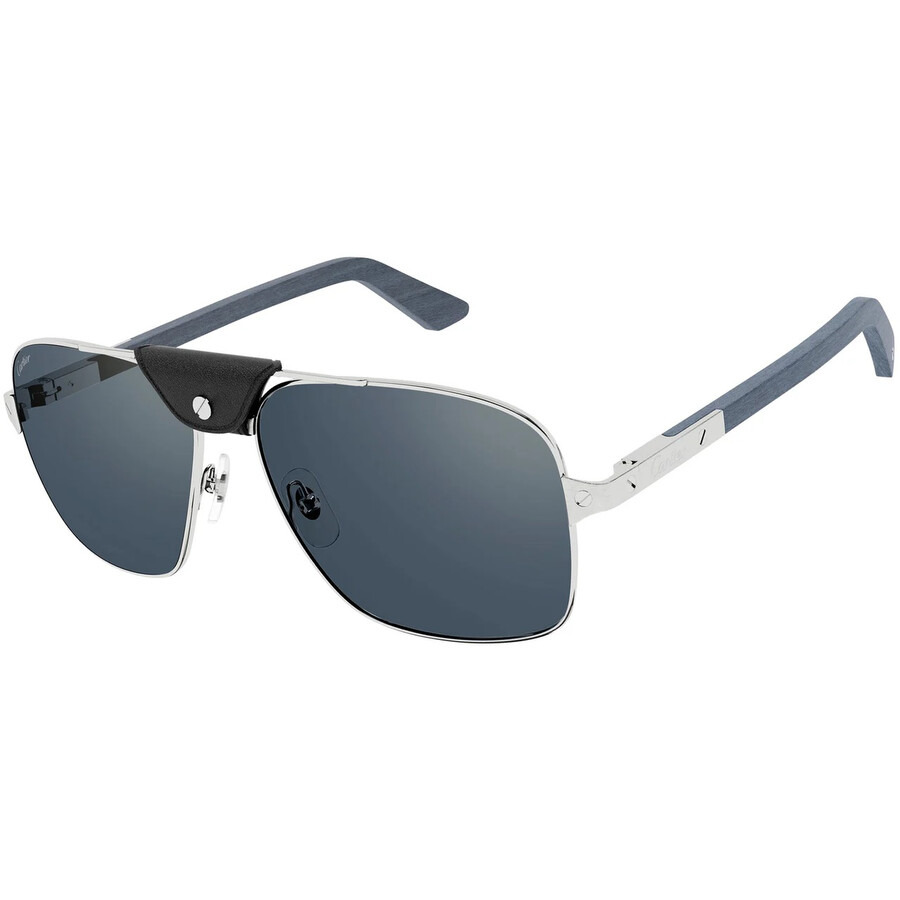 Cartier Santos De Cartier Blue Navigator Men's Sunglasses CT0389S 004 61 - 1