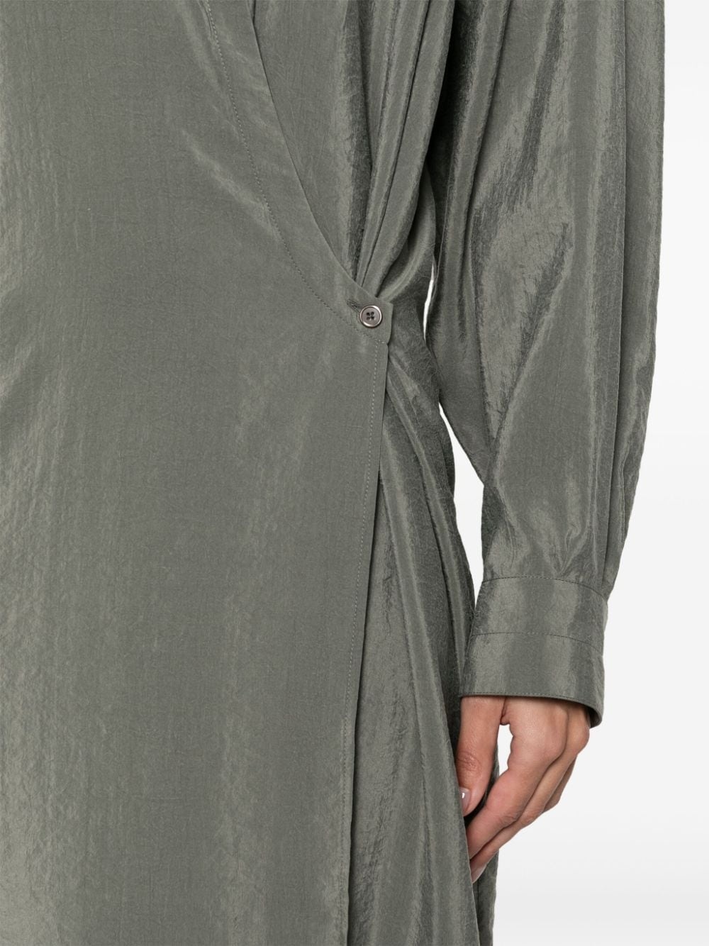 Twisted wrap midi dress - 5