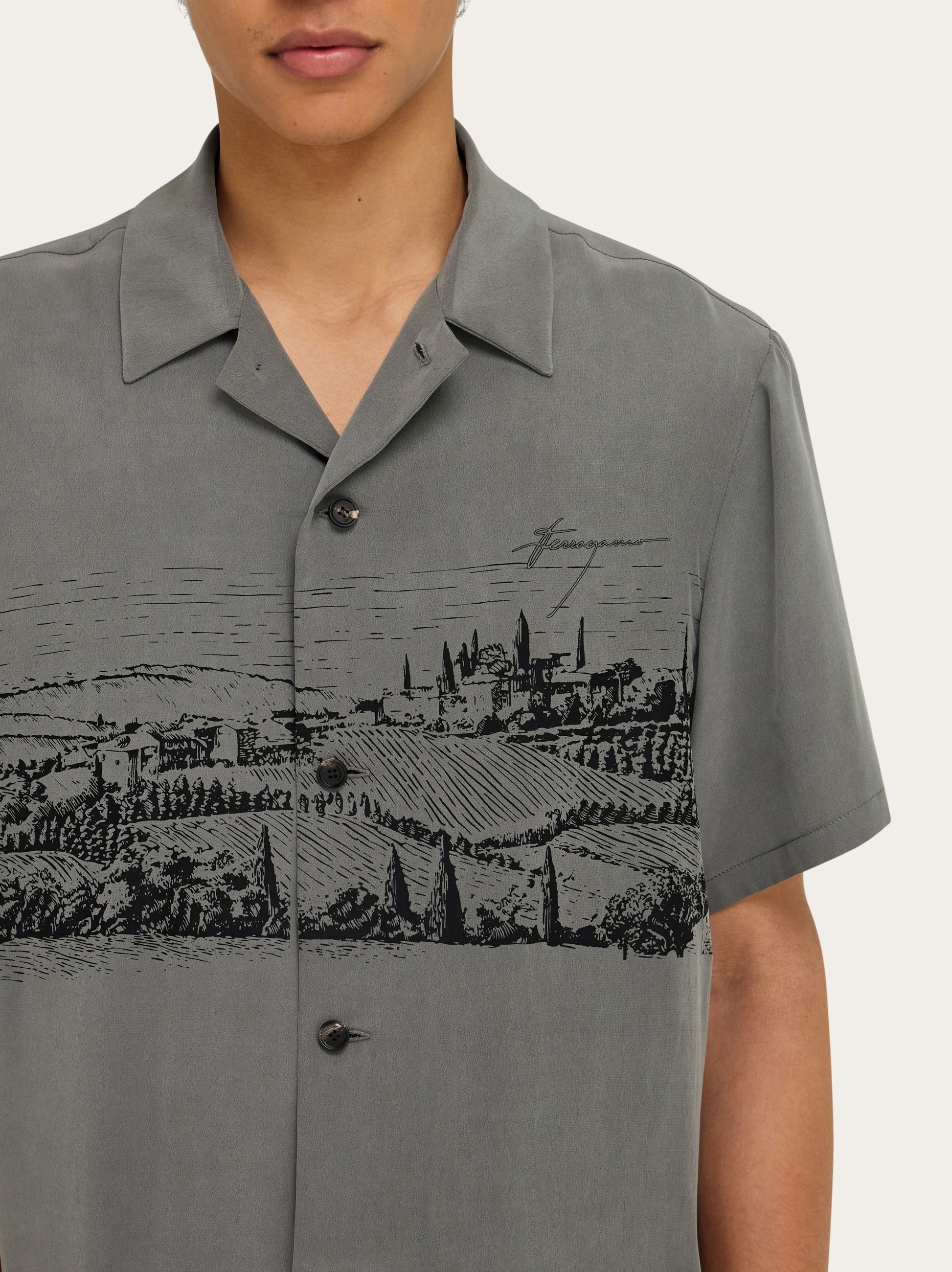 Back to Earth - Tuscany print silk shirt - 4