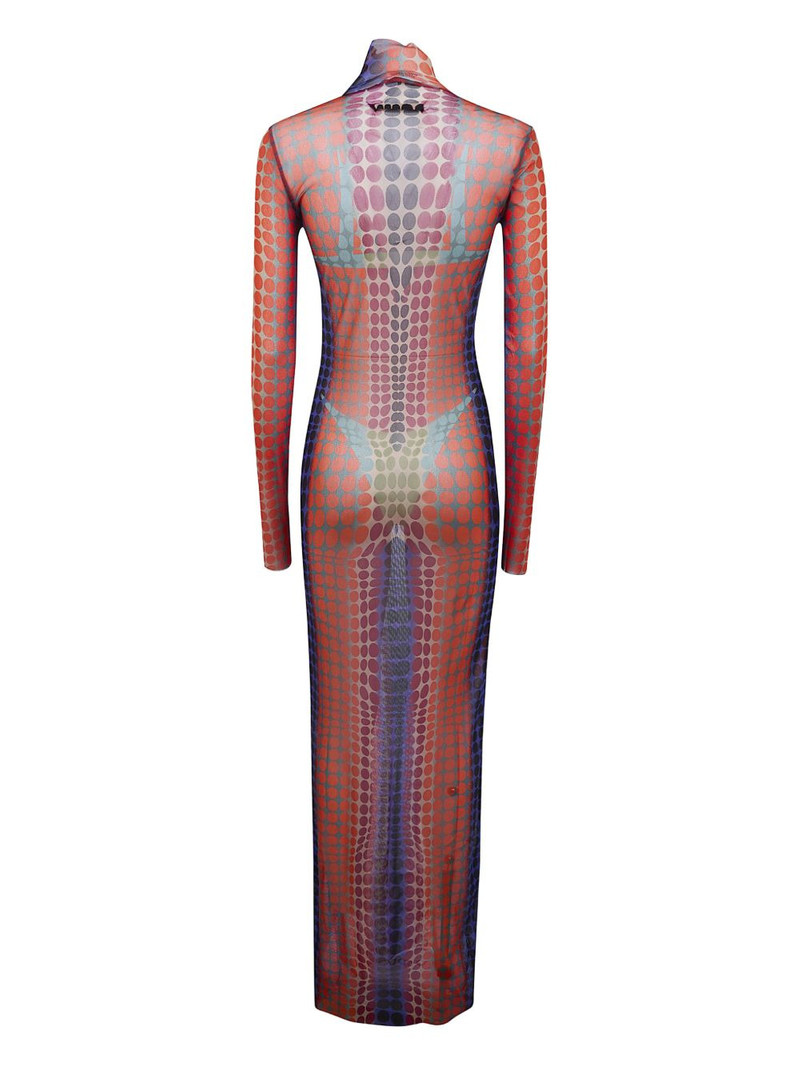 Jean Paul Gaultier turtleneck polka-dot maxi dress outlook