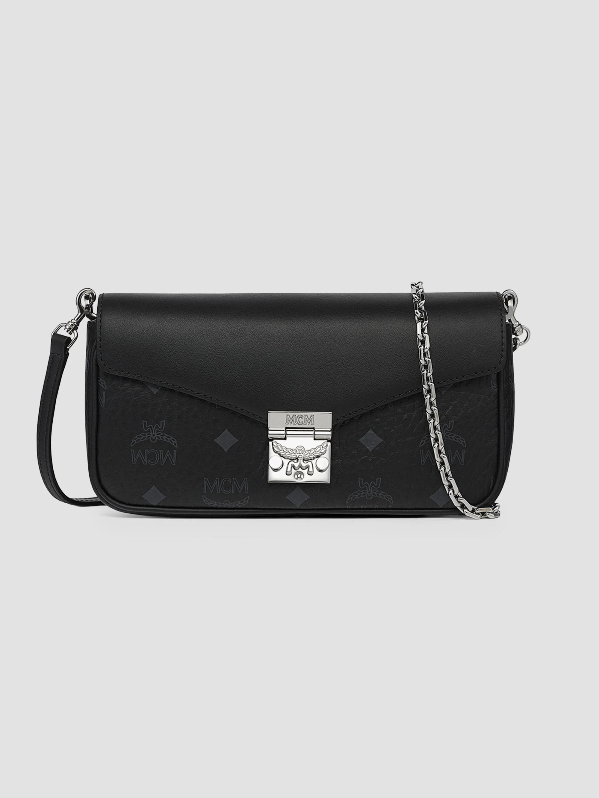 Women's Mini Tracy Visetos Canvas & Leather Crossbody Bag - Black - 1