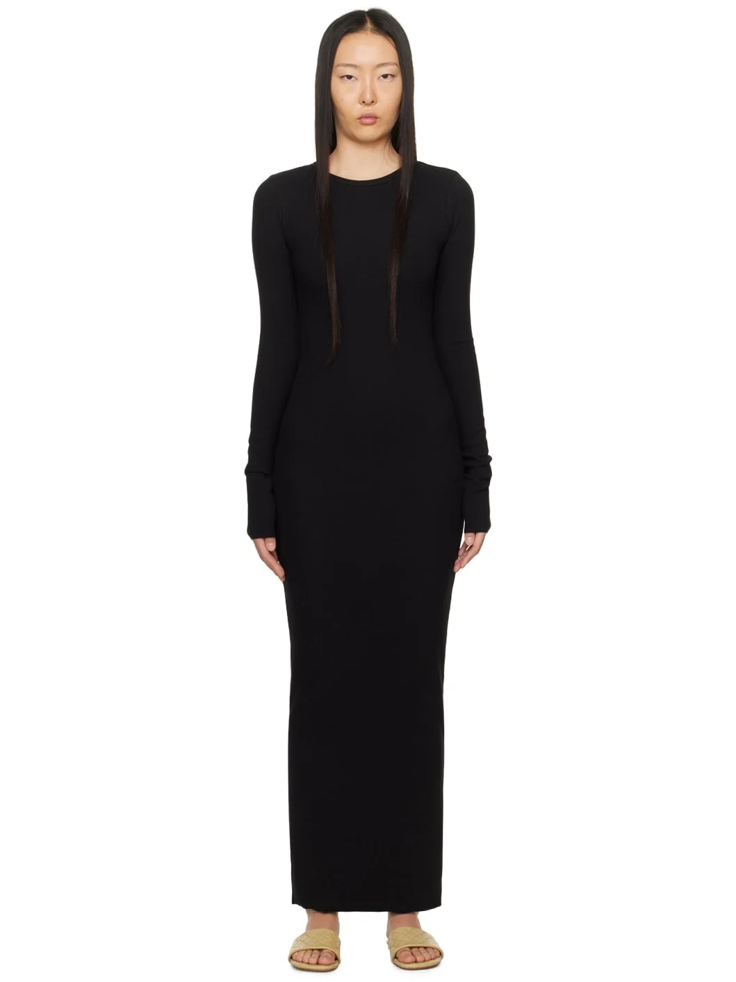 Black Crewneck Maxi Dress - 1