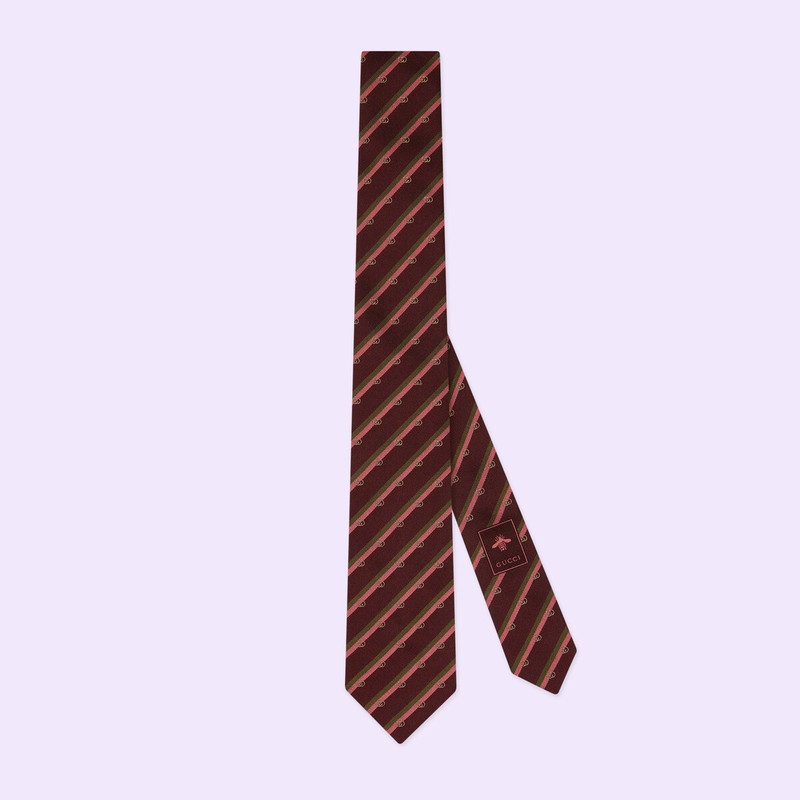 Interlocking G silk jacquard tie 1