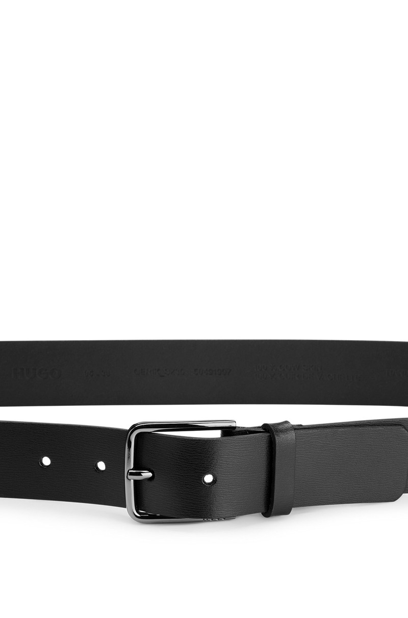 GRAINED-LEATHER BELT WITH LOGO BUCKLE 5