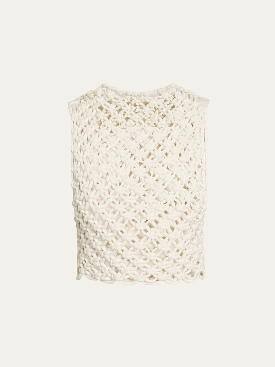 Macrame Sleeveless Crop Top - 1