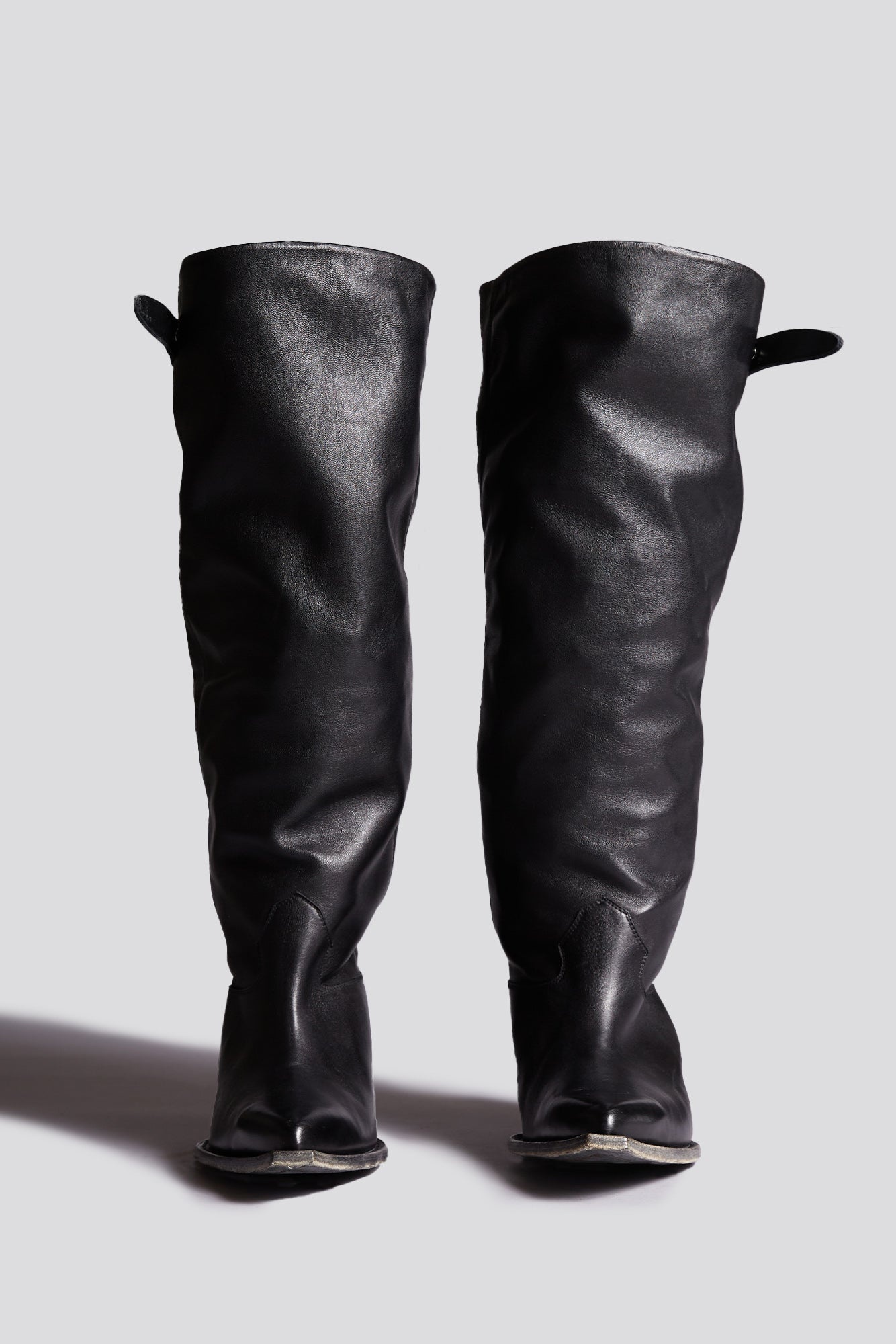 SLOUCH COWBOY BOOT - BLACK LEATHER -R13 - 3