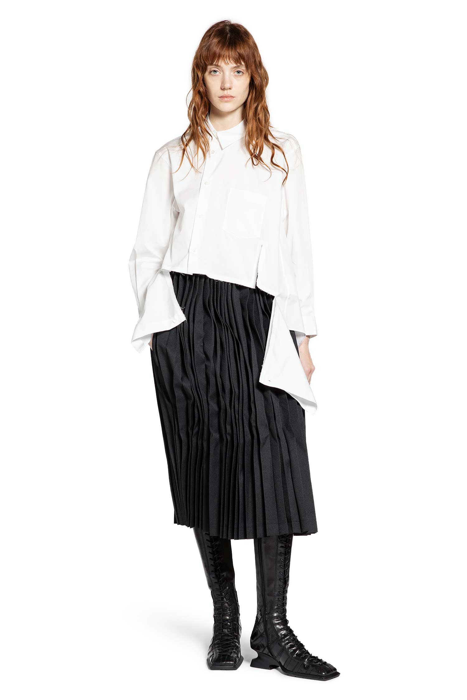 Asymmetric Cropped Pocket Shirt - 5