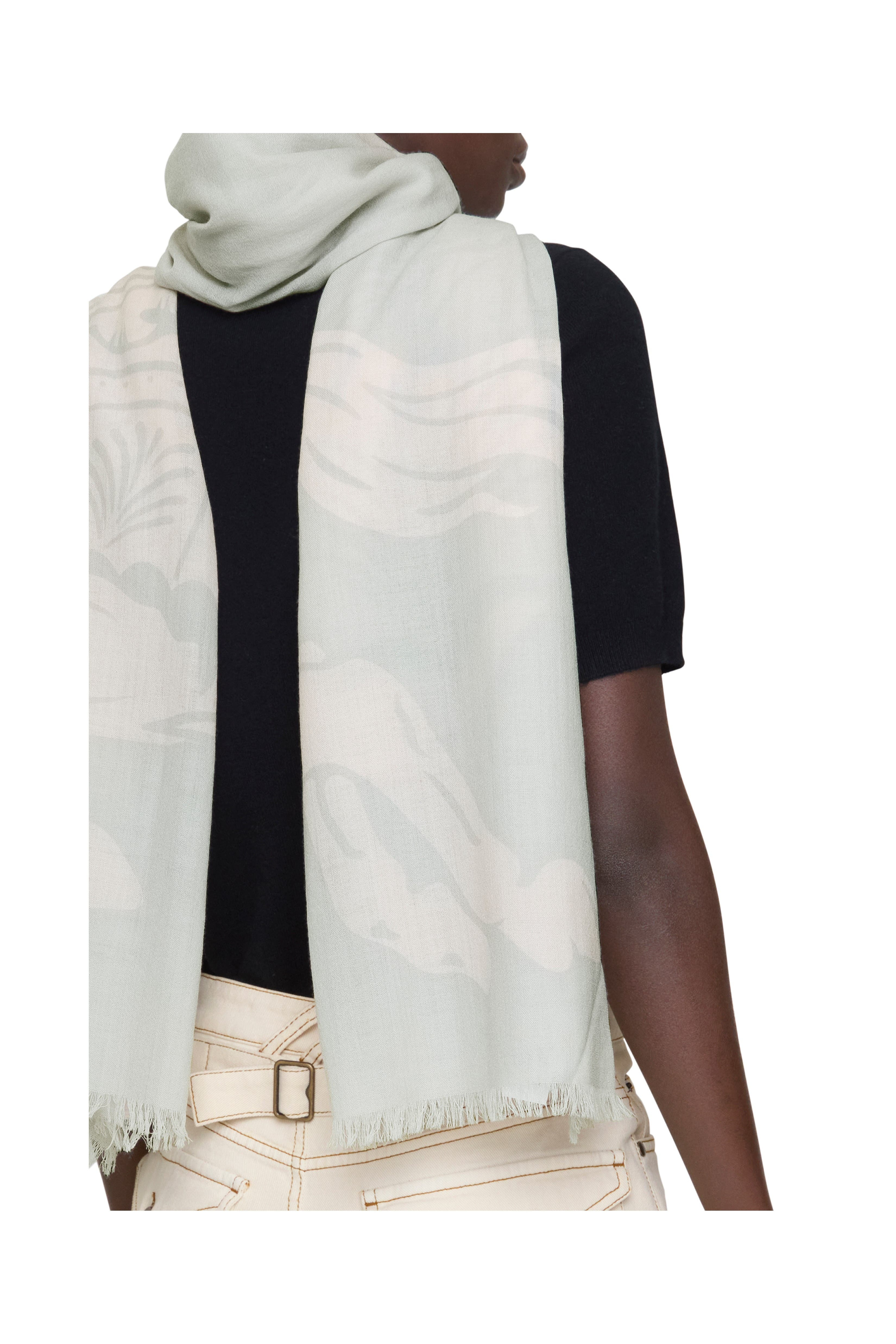 burberry Wide EKD Wool Scarf in Mitten at Nordstrom - 3