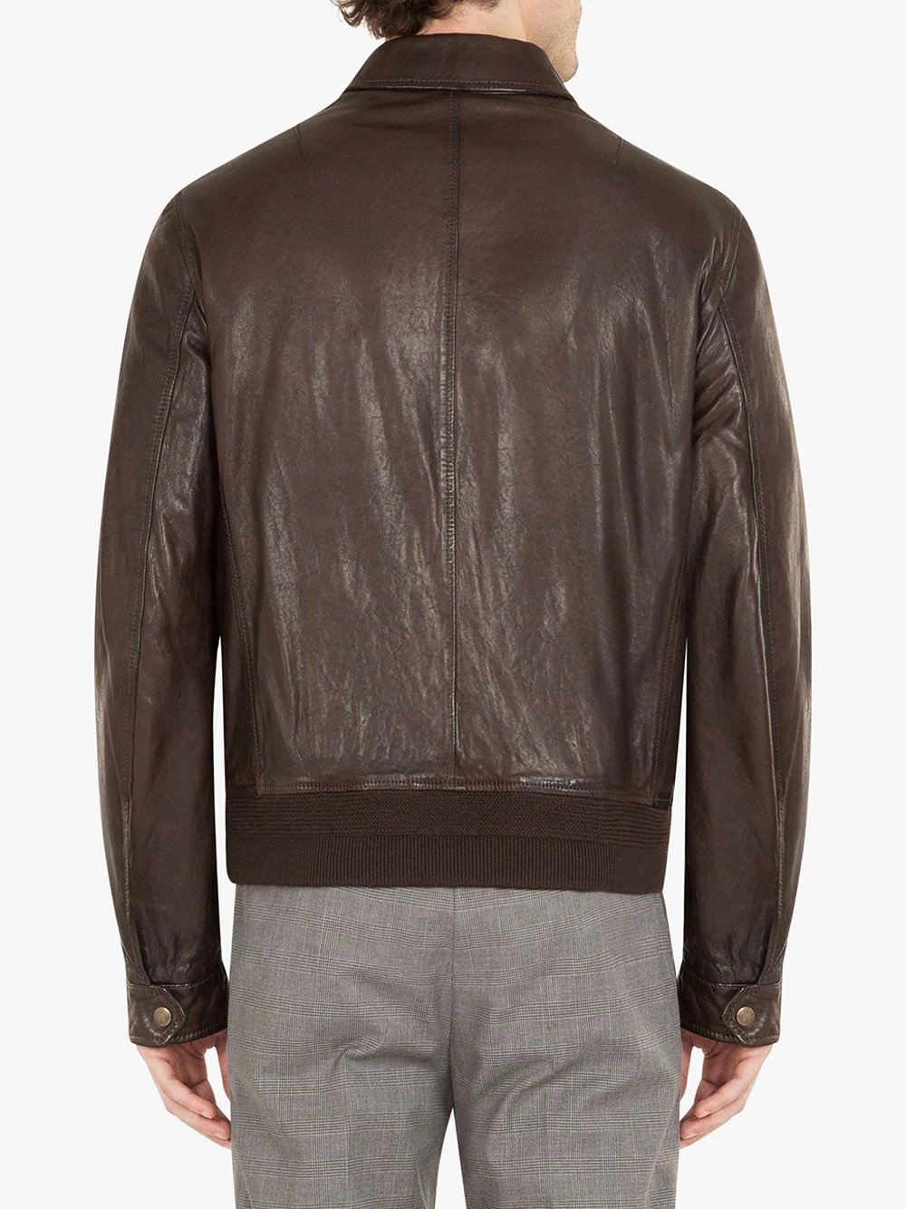 washed leather jacket - 4