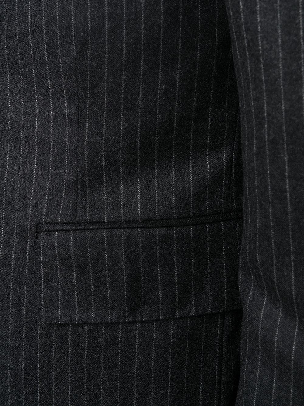 narrow chalk-stripe flannel suit - 5