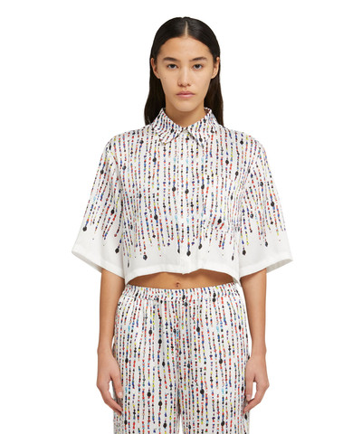 MSGM Fluid fabric crop top with beaded print outlook