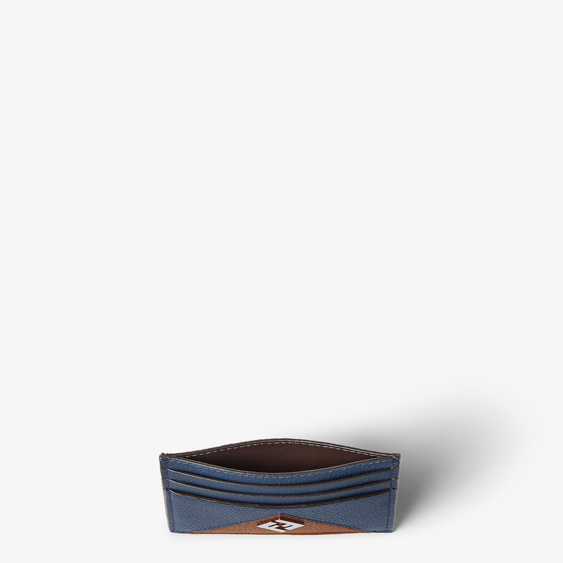 Fendi Lui Card Holder Blue and sellier brown leather card case 3
