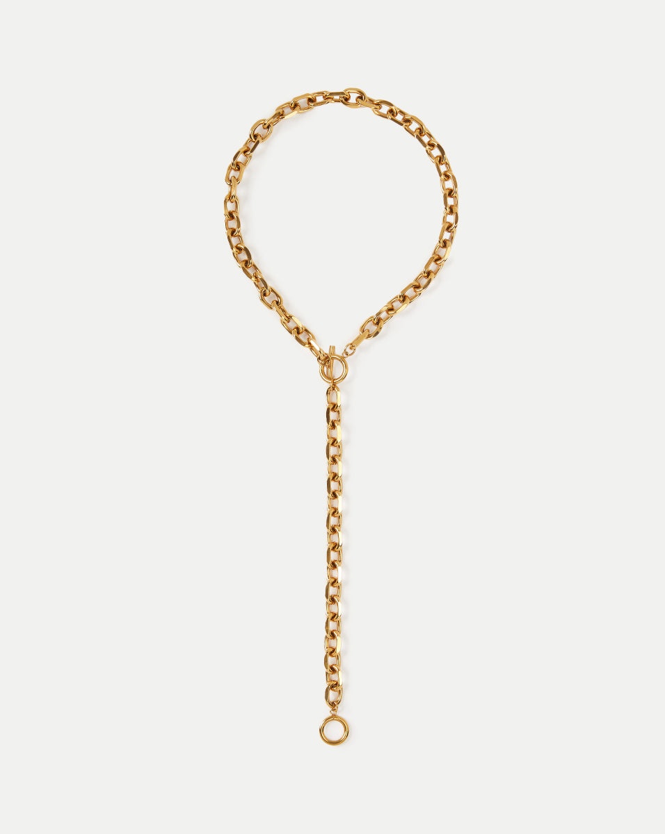 JULIET GOLD LARIAT NECKLACE - 1