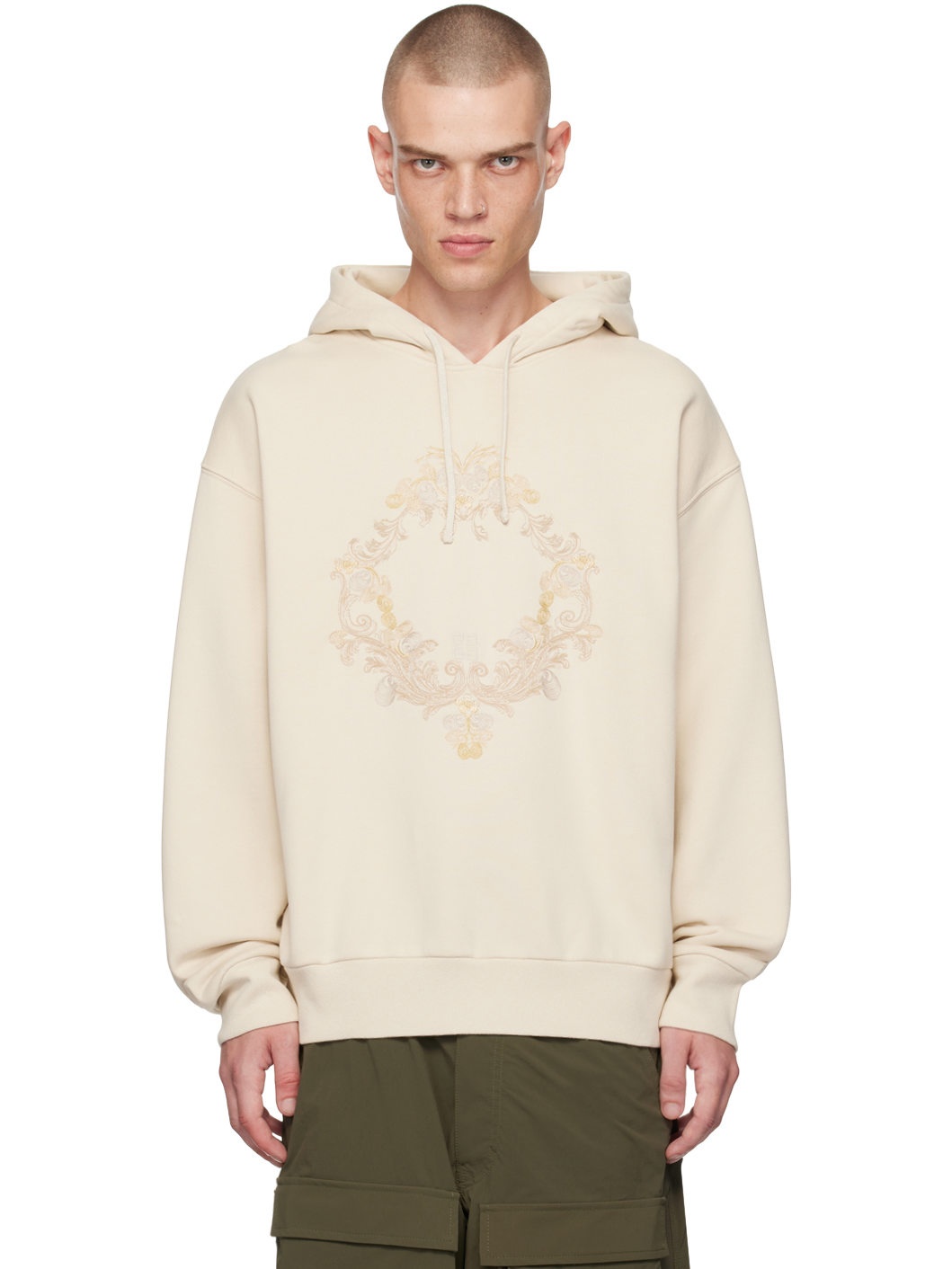 Beige Baroque Hoodie - 1